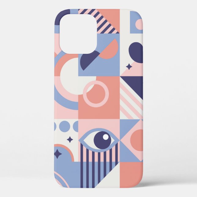 Coques Case-Mate iPhone Arrière - plan de formes géométriques carrés. Esth (Verso)