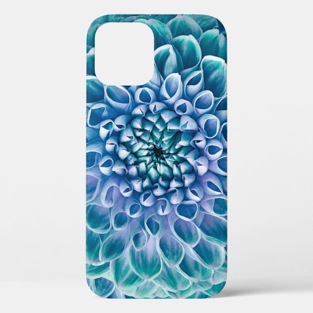 Coques Case-Mate iPhone Arrière - plan de macro à fleurs turquoise Dahlia (Verso)
