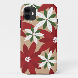 Case-Mate iPhone Case Arrière - plan de Noël Poinsettia