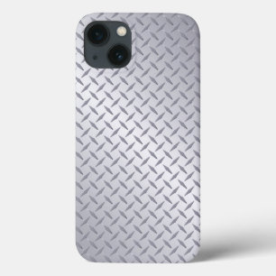 Etui iPhone 13 Arrière - plan de plaque diamant en acier brillant