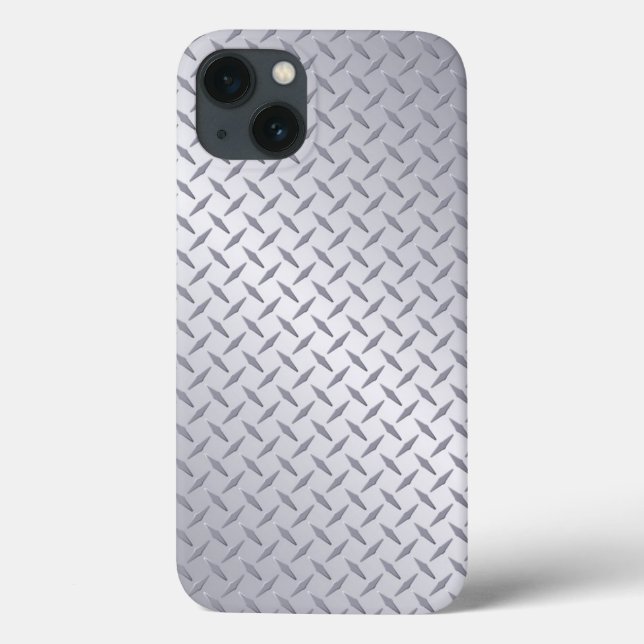 Coques Case-Mate iPhone Arrière - plan de plaque diamant en acier brillant (Verso)