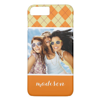 Coque iPhone 7 Plus Arrière - plan de pull photo et nom personnalisé