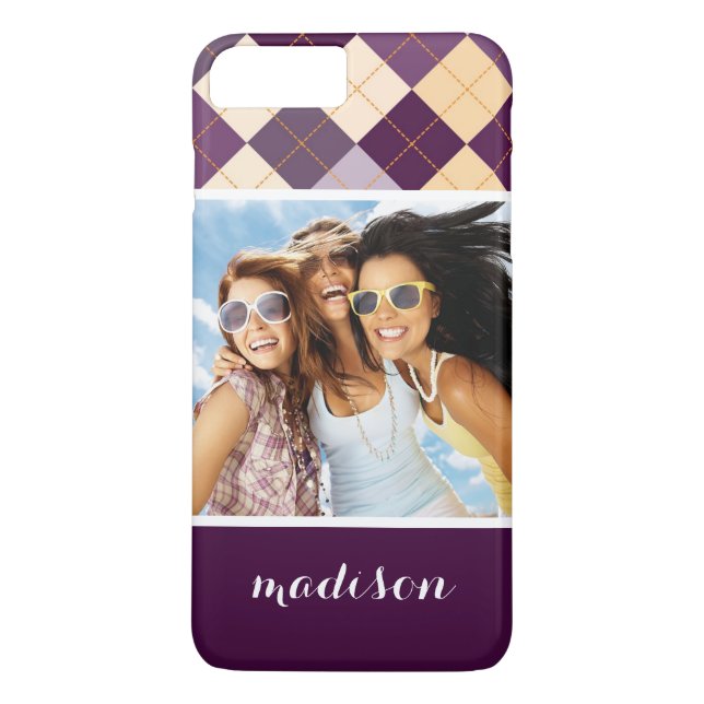 Coques Case-Mate iPhone Arrière - plan de pull photo et nom personnalisé (Dos)