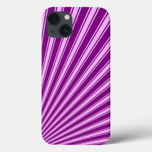 Etui iPhone 13 Arrière - plan de rayons solaires violets funky