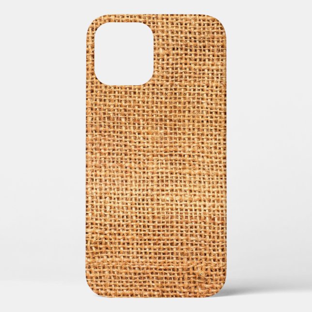 Coques Case-Mate iPhone arrière - plan de tissu de burlap Brown ou tissu d (Verso)
