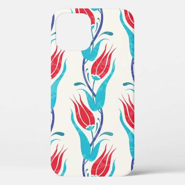 Coques Case-Mate iPhone Arrière - plan de tulipes. Motif turc traditionnel (Verso)