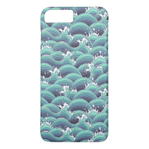 Coque iPhone 8 Plus/7 Plus Arrière - plan décoratif de vague de mer