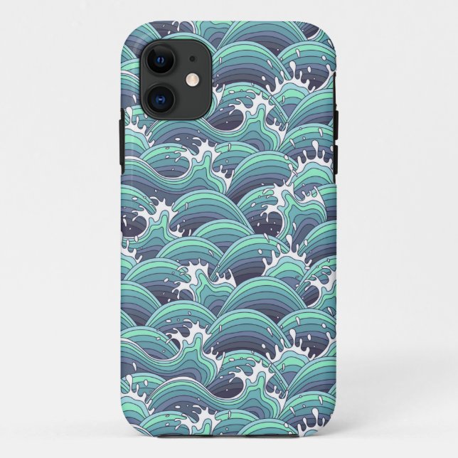 Coques Case-Mate iPhone Arrière - plan décoratif Sea Wave (Dos)