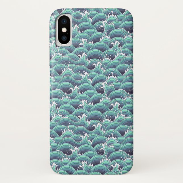 Coques Case-Mate iPhone Arrière - plan décoratif Sea Wave (Dos)