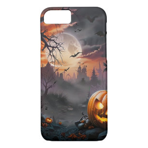 Case-Mate iPhone Case Arrière - plan d'Halloween en tons orange et gris