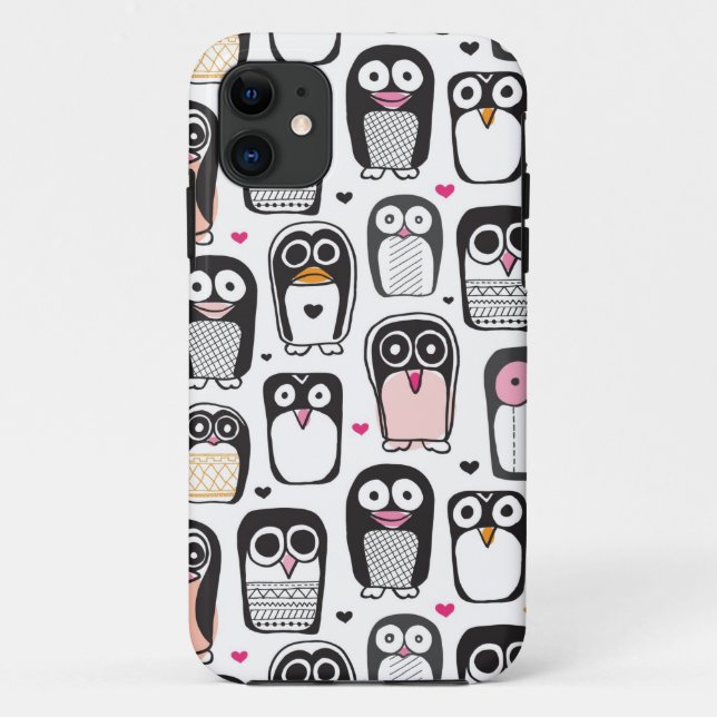 Coques Case-Mate iPhone arrière - plan d'illustration d'oiseau de pingouin (Dos)
