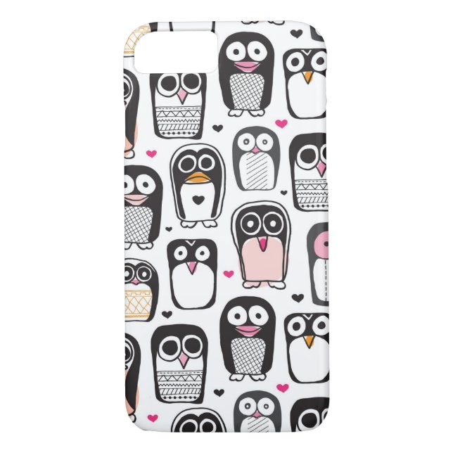 Coques Case-Mate iPhone arrière - plan d'illustration d'oiseau de pingouin (Dos)