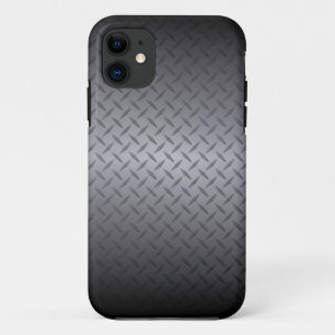 Etui iPhone Case-Mate Arrière - plan en acier Diamondplate noir à gris