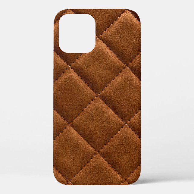 Coques Case-Mate iPhone Arrière - plan en cuir Brown rhombus (Verso)