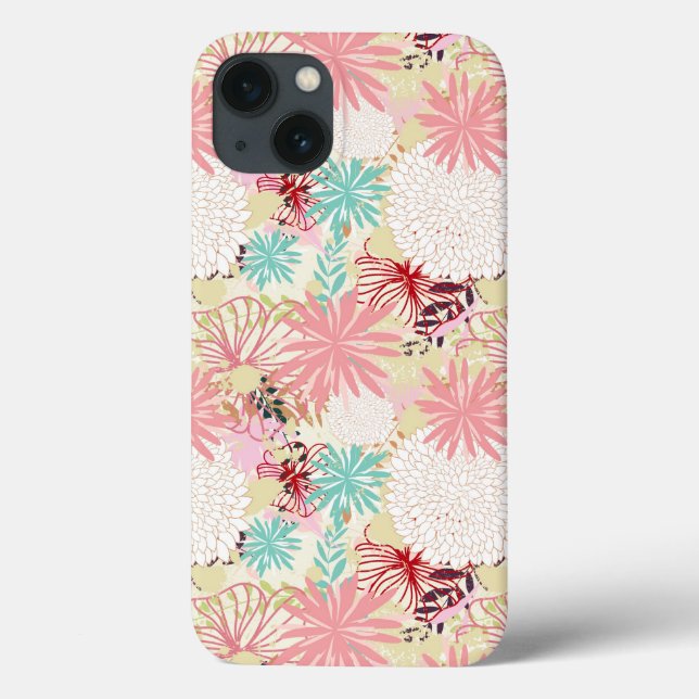 Coques Case-Mate iPhone Arrière - plan floral 4 (Verso)