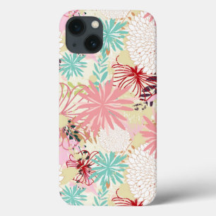 Etui iPhone 13 arrière - plan floral 4