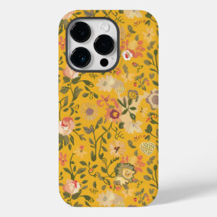 Coque Case-Mate iPhone Arrière - plan floral Boho jaune
