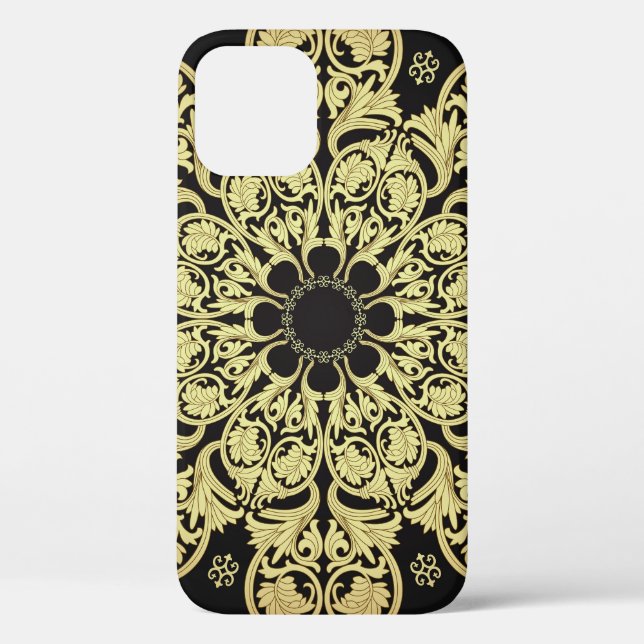 Coques Case-Mate iPhone Arrière - plan Floral de luxe en or (Verso)