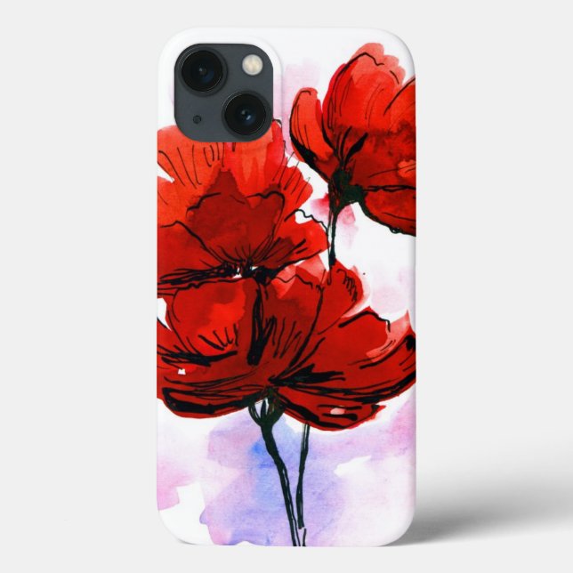 Coques Case-Mate iPhone arrière - plan floral peint Abstrait 2 (Verso)