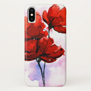 Coque iPhone X Arrière - plan floral peint par résumé 2