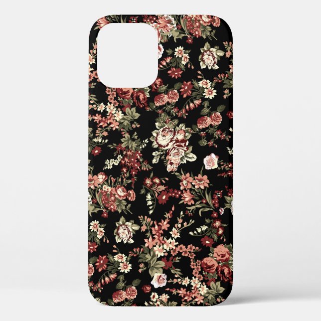 Coques Case-Mate iPhone Arrière - plan floral sans couture : motif fleuri. (Verso)