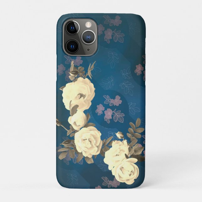 Coques Case-Mate iPhone Arrière - plan gothique de couronne de roses blanc (Dos)