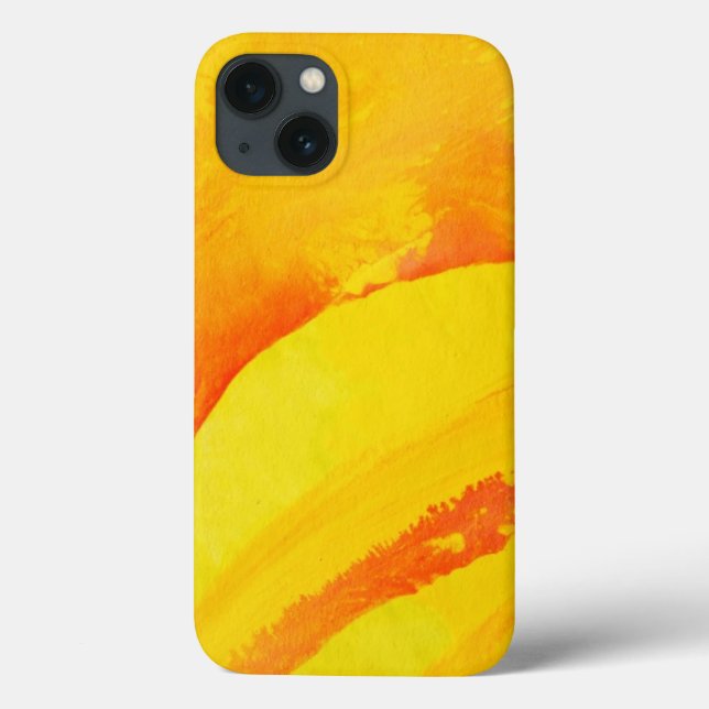 Coques Case-Mate iPhone arrière - plan jaune. aquarelle sur papier (Verso)