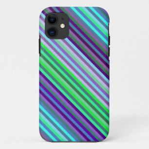 Coque Case-Mate Pour iPhone Arrière - plan Lime Purple Cyan Stripes