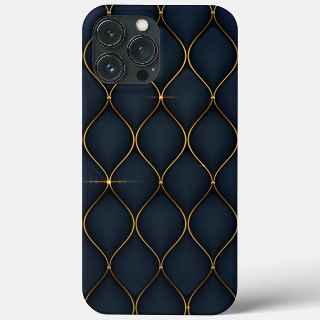 Coques Case-Mate iPhone arrière - plan luxueux -formes dorées Coque-Mate i (Verso)