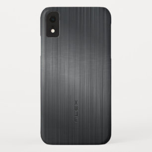 Case-Mate iPhone Case Arrière - plan métallique gris foncé