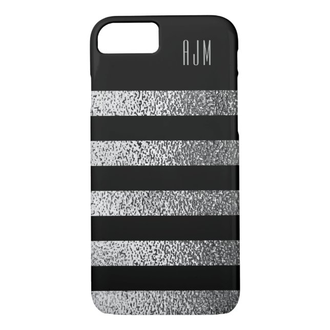 Coques Case-Mate iPhone Arrière - plan noir de grunge monogramme (Dos)
