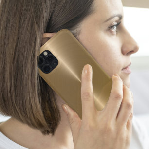 Coque Case-Mate iPhone Arrière - plan or Faux métal brillant simple