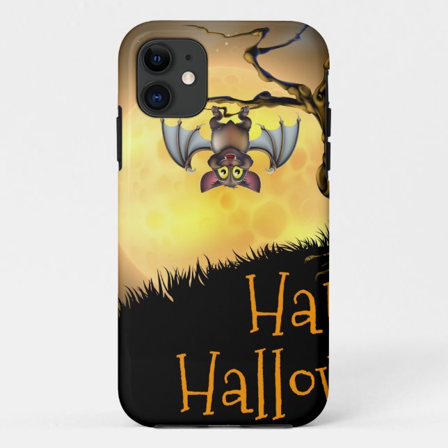 Coques Case-Mate iPhone Arrière - plan orange de batte de vampire de (Dos)