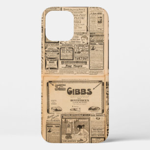 Case-Mate iPhone Case Arrière - plan papier usagé. Page de journal ancie