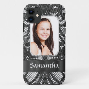 Case-Mate iPhone Case Arrière - plan photo en dentelle noire