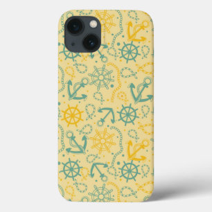 Etui iPhone Case-Mate arrière - plan rétro avec ancre, cordes