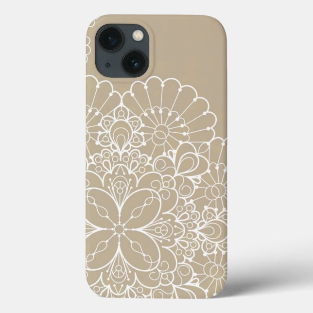 Coques Case-Mate iPhone Arrière - plan rétro avec ornement dentelle (Verso)