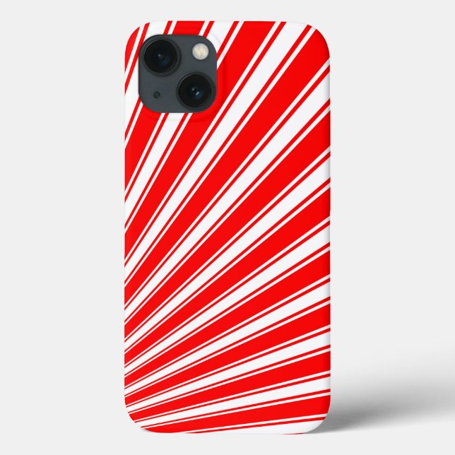 Coques Case-Mate iPhone Arrière - plan rétro Red Funky Sun Rays (Verso)