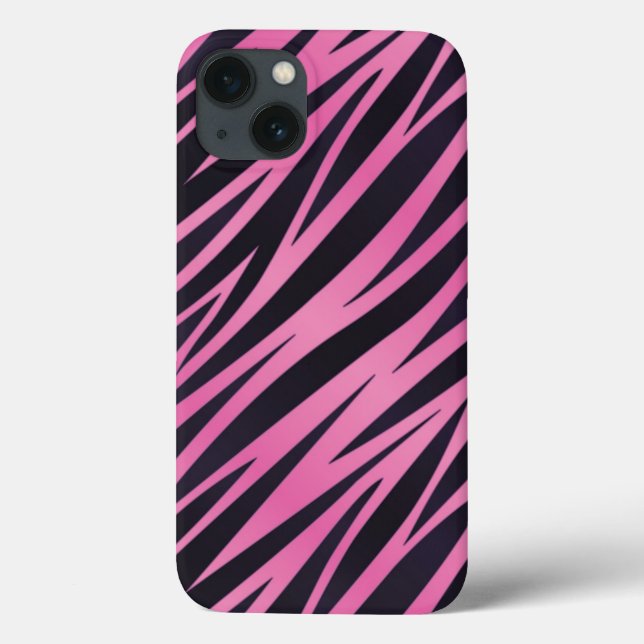 Coques Case-Mate iPhone Arrière - plan rose de rayure de zèbre (Verso)