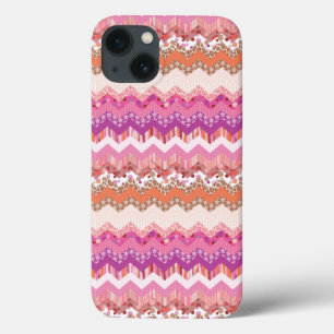 Case-Mate iPhone Case Arrière - plan rose de zigzag