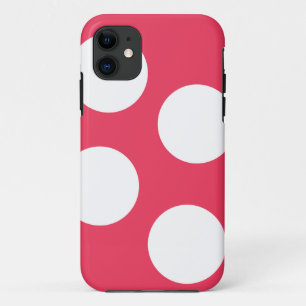 Case-Mate iPhone Case Arrière - plan rouge avec cercles blancs. Point Po