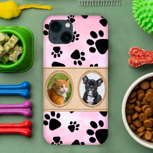 Case-Mate iPhone Case Arrière - plan rouge avec pattes, photo de animal