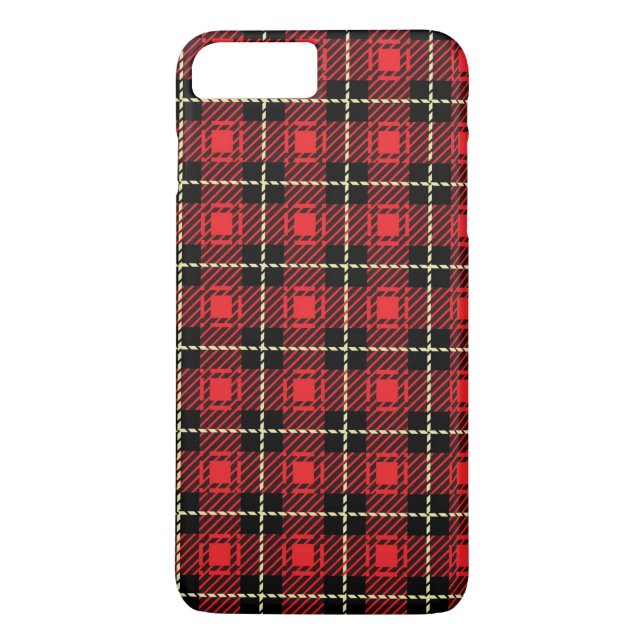 Coques Case-Mate iPhone Arrière - plan rouge de plaid (Dos)