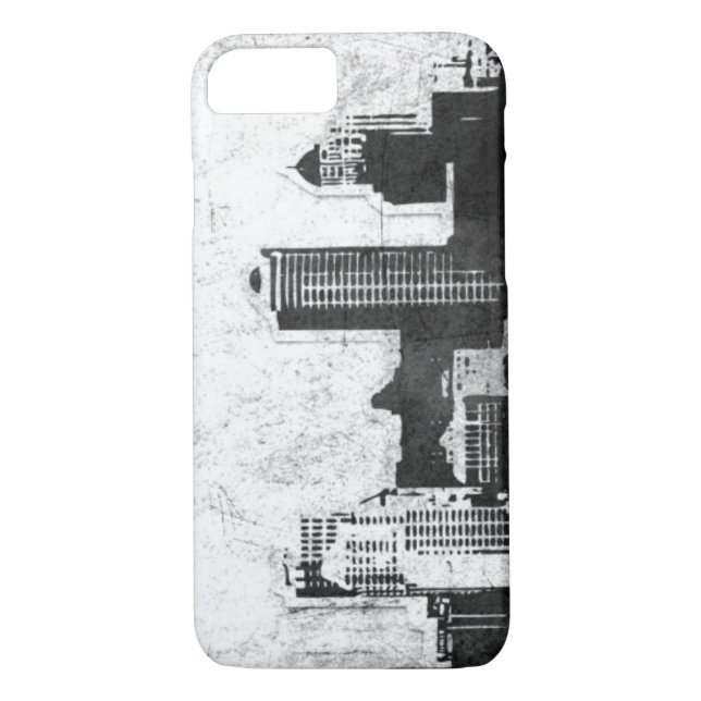Coques Case-Mate iPhone Arrière - plan sale de ville en noir et blanc (Dos)