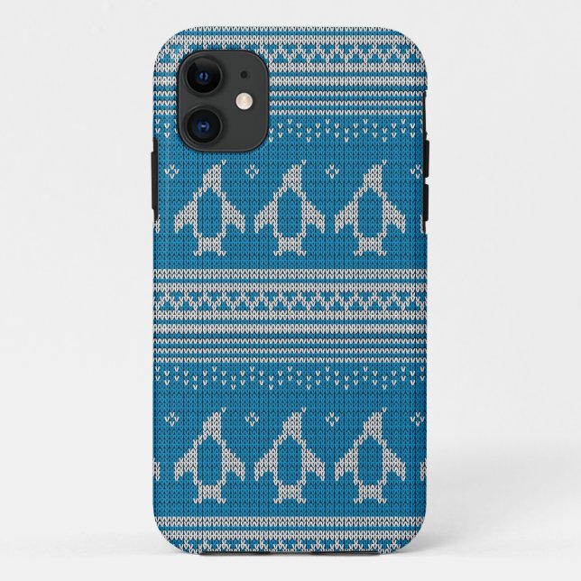 Coques Case-Mate iPhone Arrière - plan tricoté par bleu (Dos)