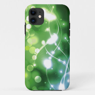Case-Mate iPhone Case Arrière - plan vert clair avec étoiles et bokeh