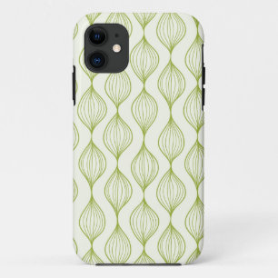 Coque iPhone 11 Arrière - plan vertical vert de motif d'ogee