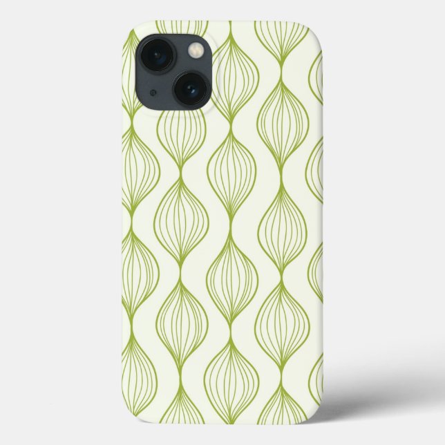 Coques Case-Mate iPhone Arrière - plan vertical vert de motif d'ogee (Verso)