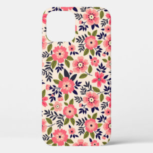 Case-Mate iPhone Case arrière - plan vintage floral, fleurs rose chatoya