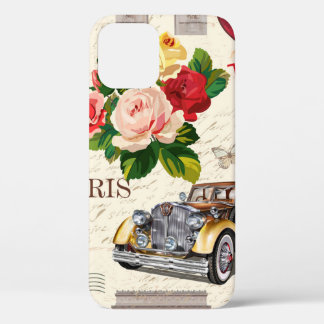 Case-Mate iPhone Case Arrière - plan vintage Paris sans soucis avec voit